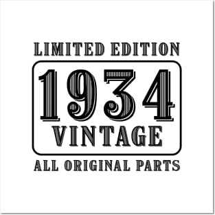 All original parts vintage 1934 limited edition birthday Posters and Art